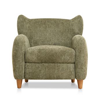 Trikiousd Convertible Chenille Accent Chair Reclining Lounge Chair with Hidden Footrest