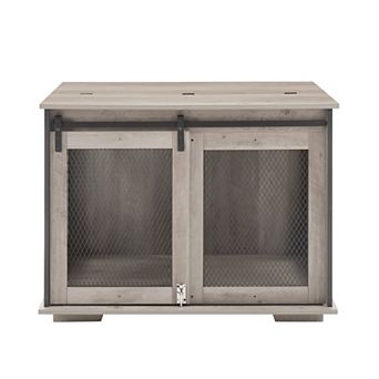 Trikiousd Farmhouse z Furniture with Sliding Barn Door and Adjustable Divider