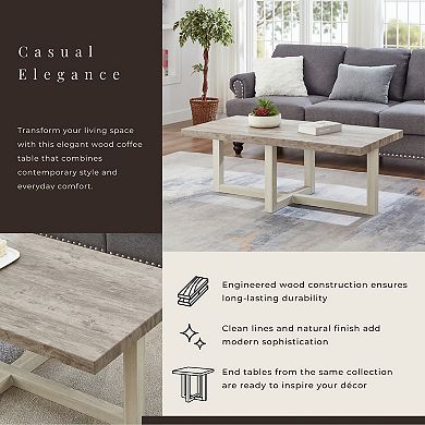 Trikiousd Contemporary Coffee Table with Geometric Cross Base