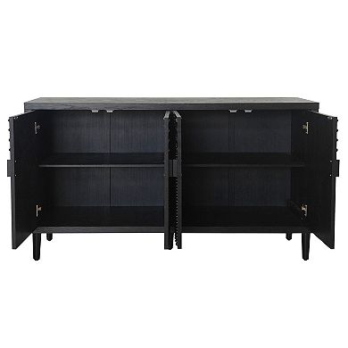 Trikiousd Modern Sideboard Cabinet with 4 Doors and Adjustable Shelves Storage