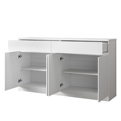 Trikiousd Sideboard Buffet Cabinet with Storage, 4 Door Kitchen Cabinet with Drawers