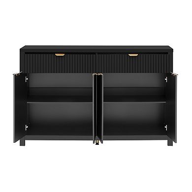 Trikiousd 55.1" Modern Sideboard Buffet Cabinet with 2 Drawers, 4 Doors & Adjustable Shelves