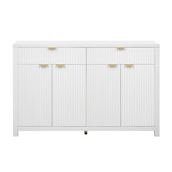 Trikiousd 55.1" Modern Sideboard Buffet Cabinet with 2 Drawers, 4 Doors & Adjustable Shelves