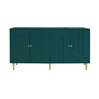 Trikiousd 60" Modern 4 Door Sideboard Buffet Cabinet with Adjustable Shelves