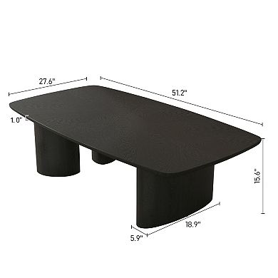 Trikiousd 51.2" Coffee Table with Ash Veneer Top