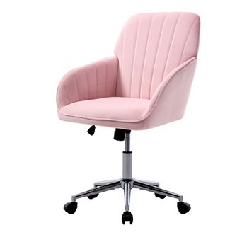 Pnronnc 360 Swivel Office Chair Adjustable Ergonomic Accent Chair Velvet Read Armchair Vanity Stool