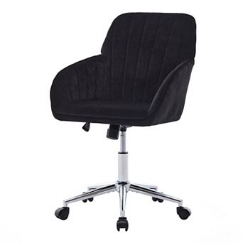 Pnronnc 360 Swivel Office Chair Adjustable Ergonomic Accent Chair Velvet Read Armchair Vanity Stool