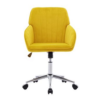 Pnronnc 360 Swivel Office Chair Adjustable Ergonomic Accent Chair Velvet Read Armchair Vanity Stool