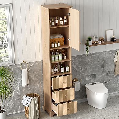 Trikiousd Freestanding Bathroom Storage Cabinet Tall Cabinet
