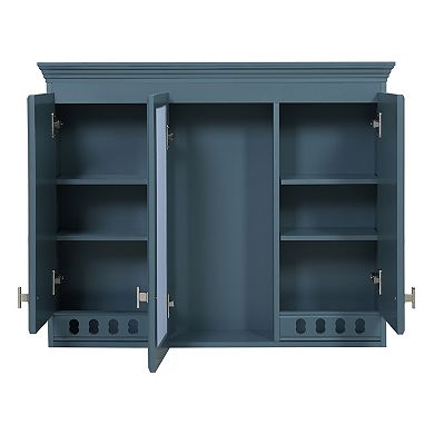 Trikiousd Wall-Mount Mirror Cabinet Floating Bathroom Storage Cabinet Organizer