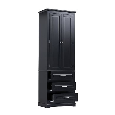 Trikiousd Tall Bathroom Cabinet Freestanding Storage Organizer Cabinet