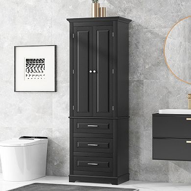 Trikiousd Tall Bathroom Cabinet Freestanding Storage Organizer Cabinet