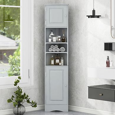 Trikiousd Bathroom Corner Storage Cabinet with Open Shelf
