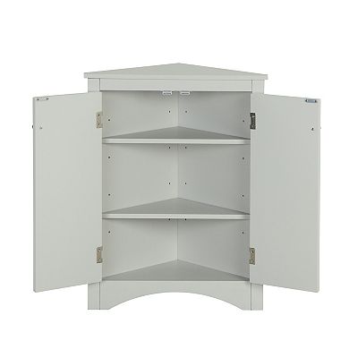 Trikiousd Triangle Storage Cabinet Corner Floor Cabinet for Bathroom Laundry Kitchen