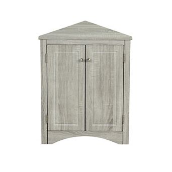 Trikiousd Triangle Storage Cabinet Corner Floor Cabinet for Bathroom Laundry Kitchen