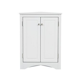 Trikiousd Triangle Storage Cabinet Corner Floor Cabinet for Bathroom Laundry Kitchen