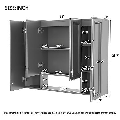Trikiousd Floating Bathroom Cabinet Wall-Mounted Storage Cabinet