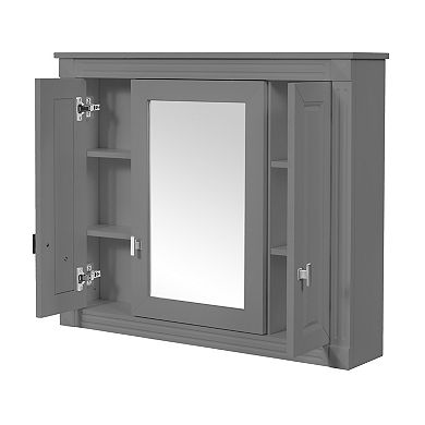 Trikiousd Floating Bathroom Storage Cabinet Wall Cabinet with Mirror
