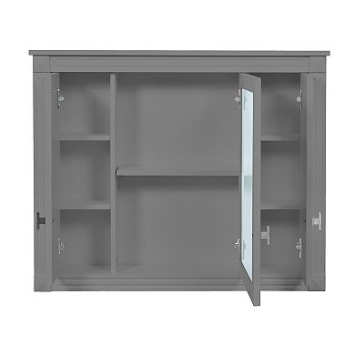 Trikiousd Floating Bathroom Storage Cabinet Wall Cabinet with Mirror