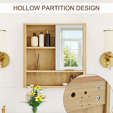Trikiousd Bathroom Mirror Cabinet Wall Mounted Medicine Cabinet Vanity Storage Organizer