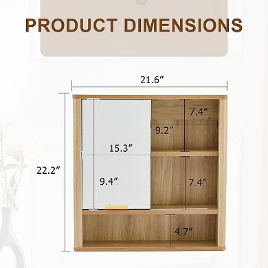 Trikiousd Bathroom Mirror Cabinet Wall Mounted Medicine Cabinet Vanity Storage Organizer