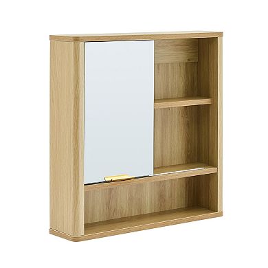 Trikiousd Bathroom Mirror Cabinet Wall Mounted Medicine Cabinet Vanity Storage Organizer