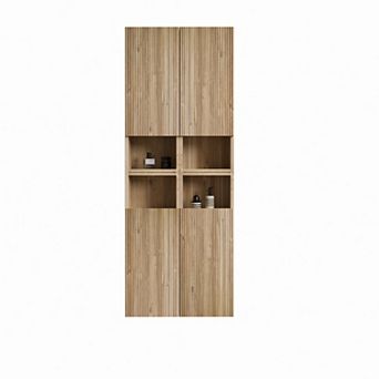 Trikiousd Floating Bathroom Cabinet Set, Wall-Mount Storage Cabinet Side Cabinet for Small Space