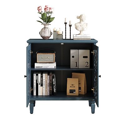 Trikiousd Hollow-Carved Accent Cabinet Storage Sideboard