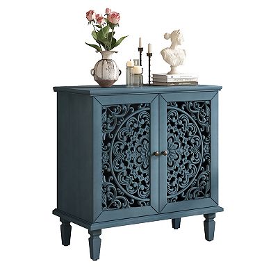 Trikiousd Hollow-Carved Accent Cabinet Storage Sideboard