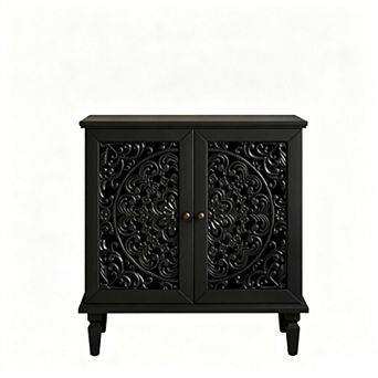 Trikiousd Hollow-Carved Accent Cabinet Storage Sideboard
