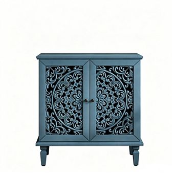 Trikiousd Hollow-Carved Accent Cabinet Storage Sideboard