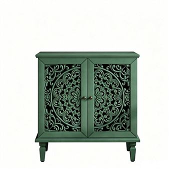 Trikiousd Hollow-Carved Accent Cabinet Storage Sideboard