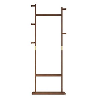 Trikiousd Freestanding Coat Rack Entryway Hall Tree Solid Wood Clothes Hanger