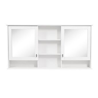 Trikiousd Large Wall-Mount Mirror Cabinet Floating Storage Cabinet Organizer for Bathroom Vanity
