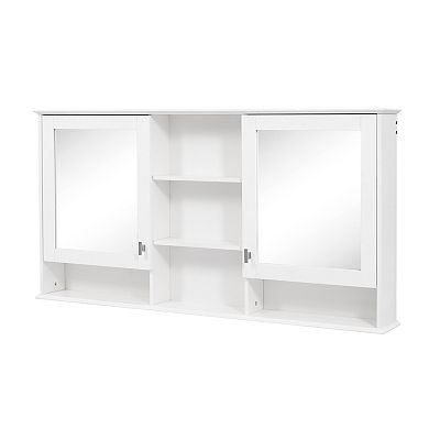 Trikiousd Large Wall-Mount Mirror Cabinet Floating Storage Cabinet Organizer for Bathroom Vanity
