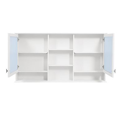 Trikiousd Large Wall-Mount Mirror Cabinet Floating Storage Cabinet Organizer for Bathroom Vanity