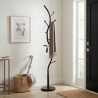 Trikiousd Standing Coat Rack 9-Hooks Hall Tree