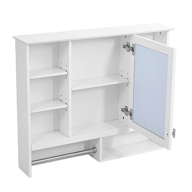Trikiousd Wall Mounted Bathroom Storage Cabinet with Mirror, 2-in-1 Mirror Cabinet