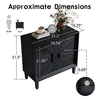 Trikiousd 2-Door Sideboard Buffet Accent Storage Cabinet with Adjustable Shelf