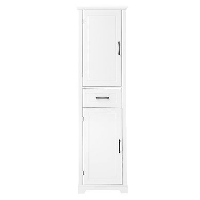 Trikiousd Freestanding Storage Cabinet Tall Bathroom Organizer Cabinet with Door Shelves