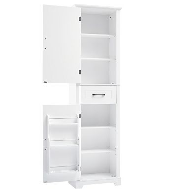 Trikiousd Freestanding Storage Cabinet Tall Bathroom Organizer Cabinet with Door Shelves