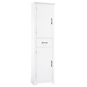 Trikiousd Freestanding Storage Cabinet Tall Bathroom Organizer Cabinet with Door Shelves