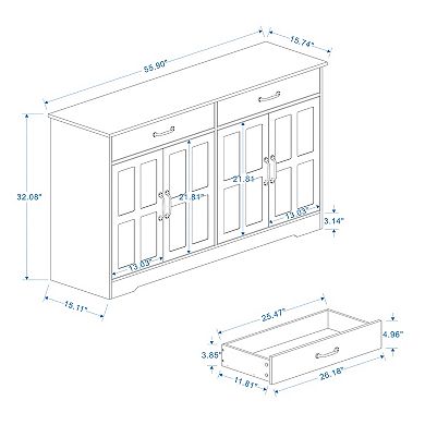 Trikiousd Large Storage Cabinet Sideboard