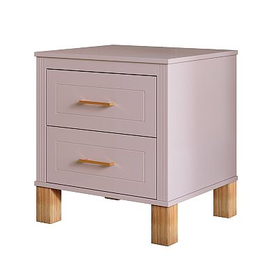 Trikiousd 2 Drawer Nightstand Bedroom Small Bedside Table