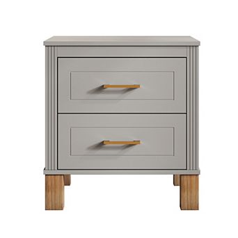 Trikiousd 2 Drawer Nightstand Bedroom Small Bedside Table