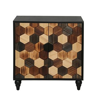 Trikiousd Sideboard Accent Cabinet with Honeycomb Pattern