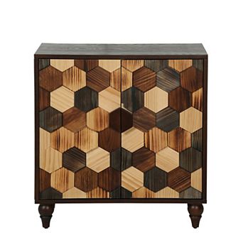 Trikiousd Sideboard Accent Cabinet with Honeycomb Pattern