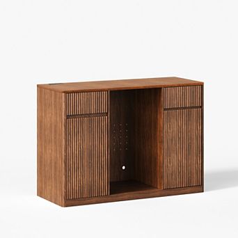 Trikiousd Wine Cabinet Buffet Storage Cabinet Coffee Bar Station with Charging Station