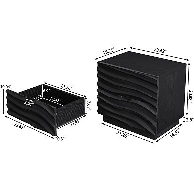 Trikiousd 2 Drawers Nightstand