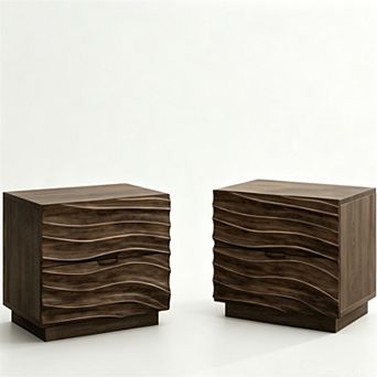 Trikiousd 2 Drawers Nightstand